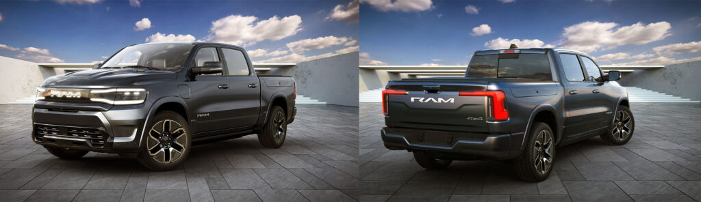 Dodge RAM 1500 REV include front and rear view of all new Ram pick-up truck