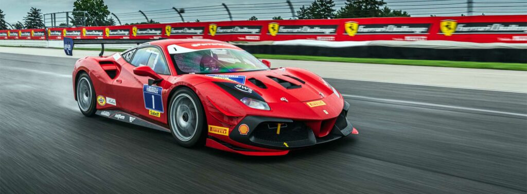 Ferrari Challenge Race Car on track.