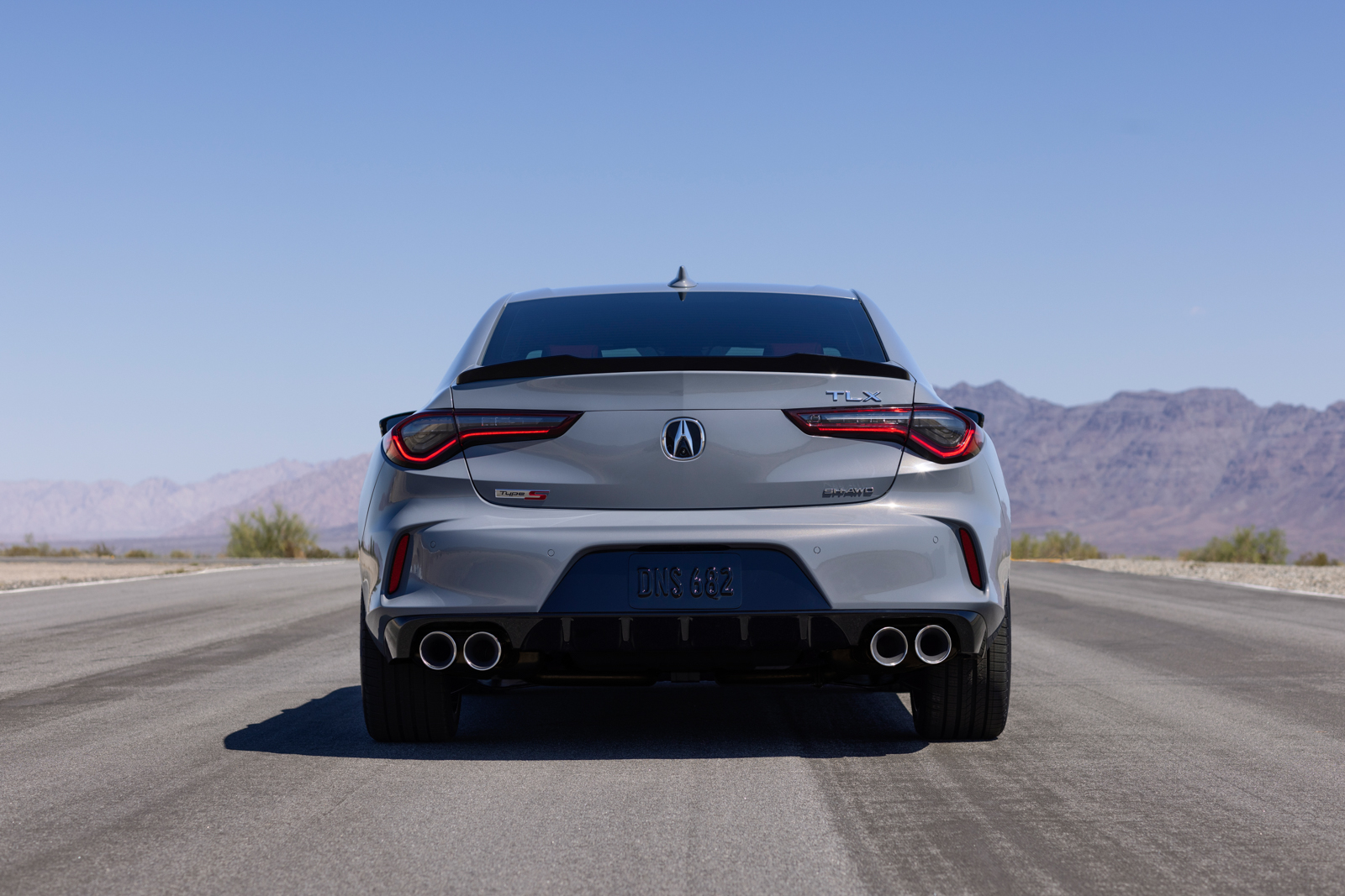 Image showcasing rear profile of the 2024 Acura TLX Type S in grey