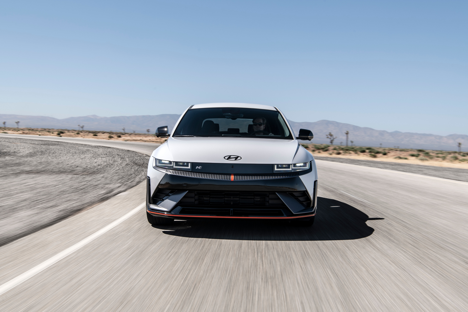 2025 Hyundai IONIQ 5 N front profile on mountain road