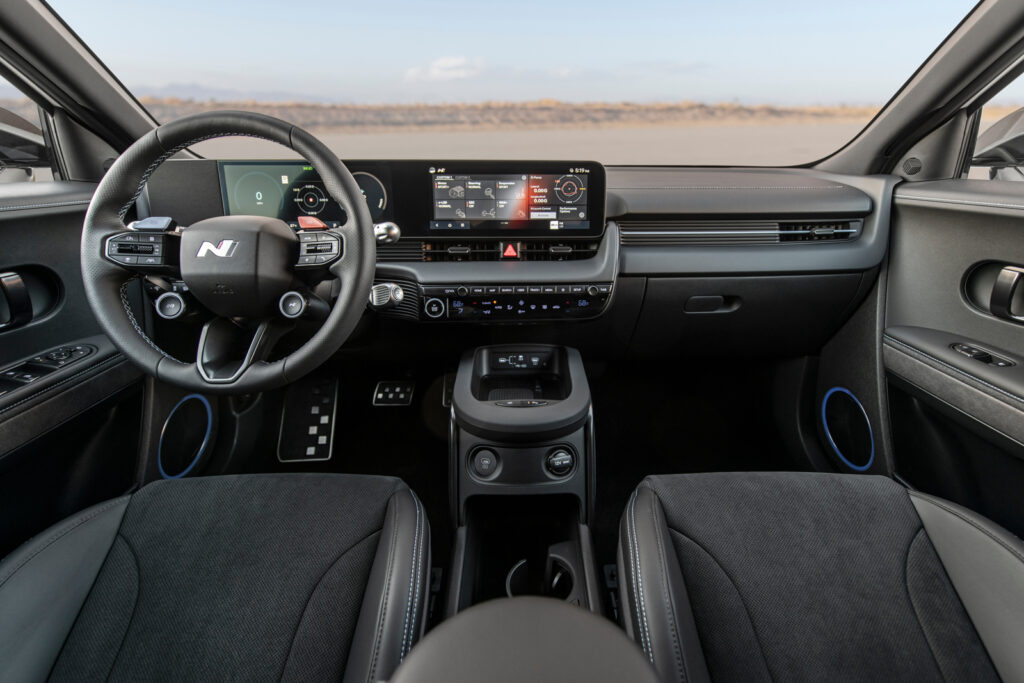 2025 Hyundai IONIQ 5 N interior front seats infotainment and steering wheel