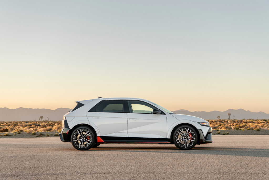 2025 Hyundai IONIQ 5 N side profile on mountain road