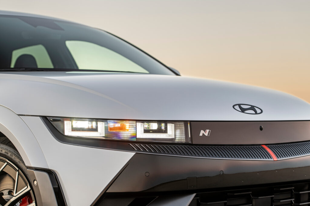 2025 Hyundai IONIQ 5 N hood profile on mountain road