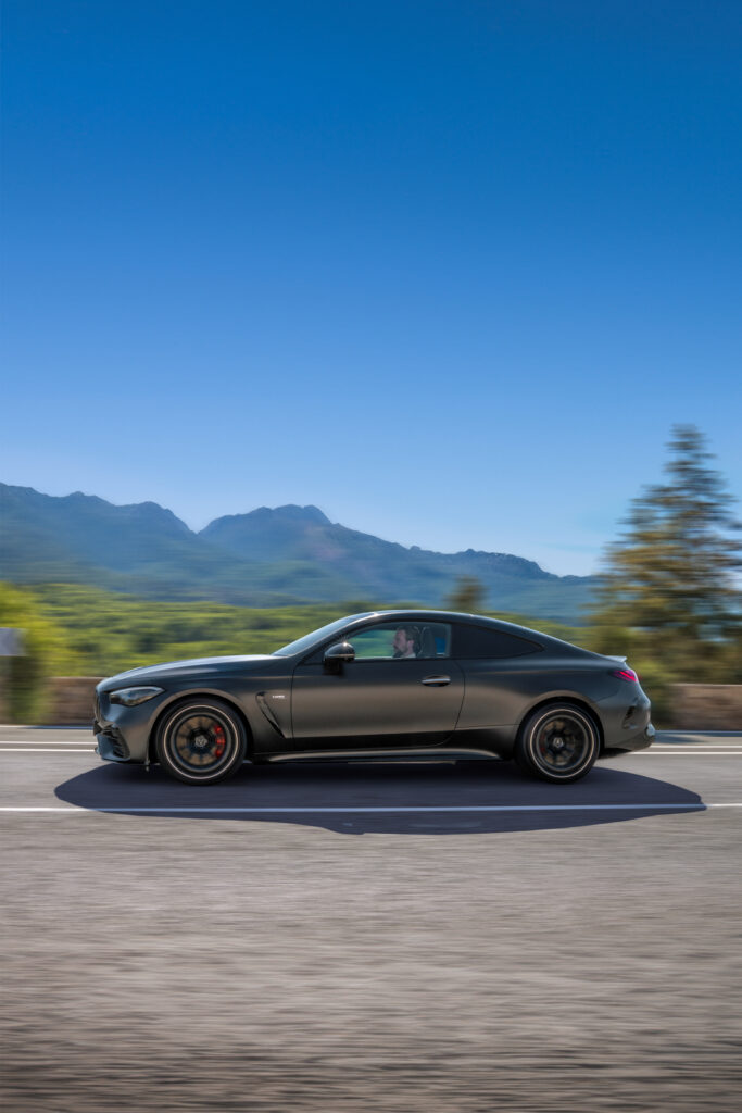 Image showcasing side driver profile of the new The Mercedes-AMG CLE Coupe