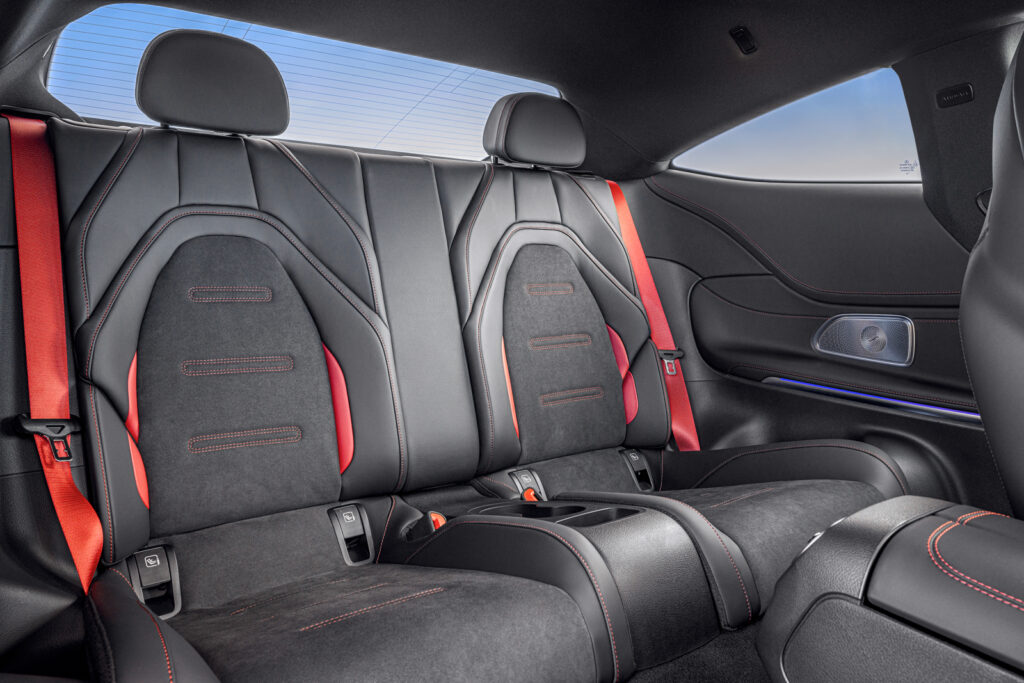 Image showcasing interior rear seats profile of the new The Mercedes-AMG CLE Coupe