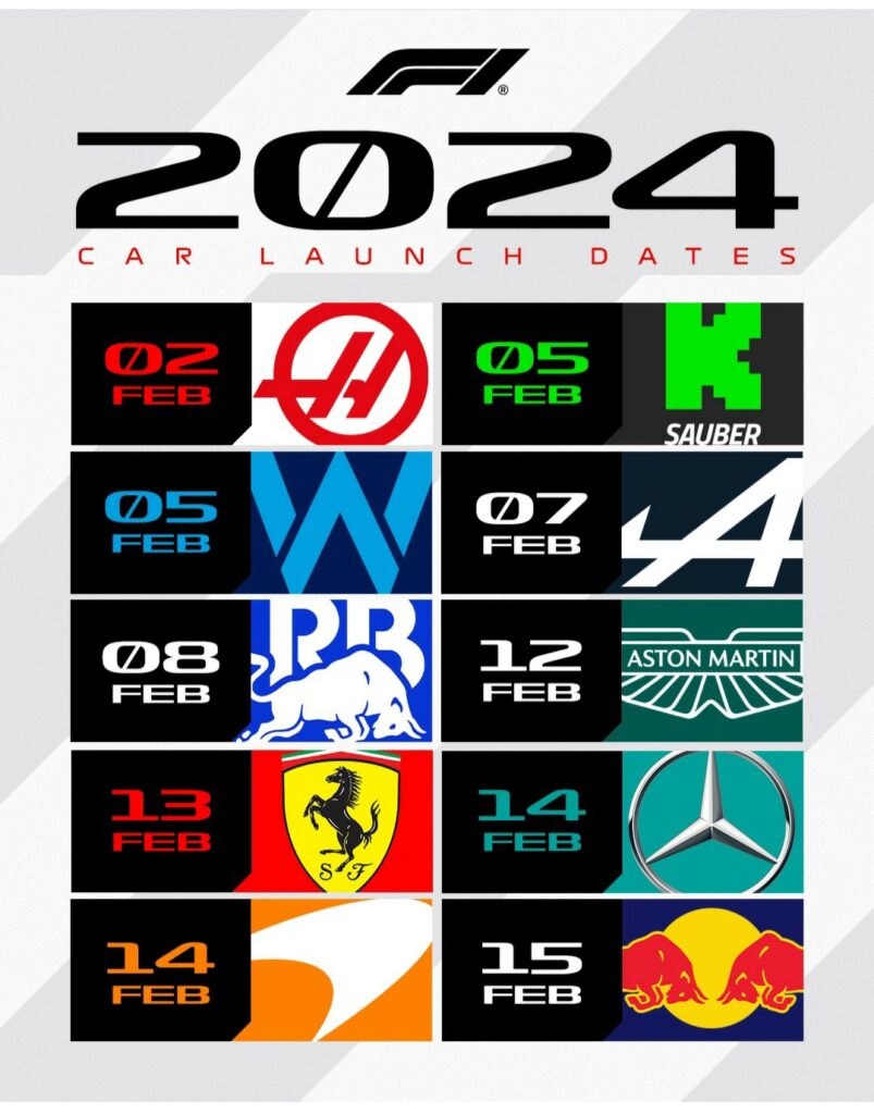 2024-F1-Car-Launch-Dates