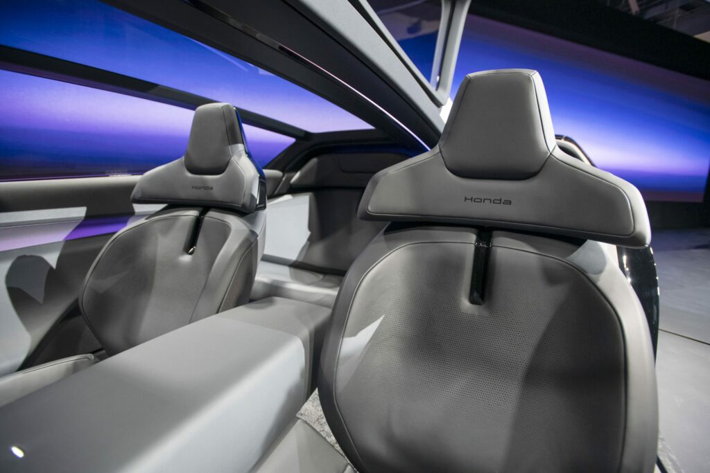 Image showcasing Honda 0 Series EV Saloon at CES 2024 interior front seats