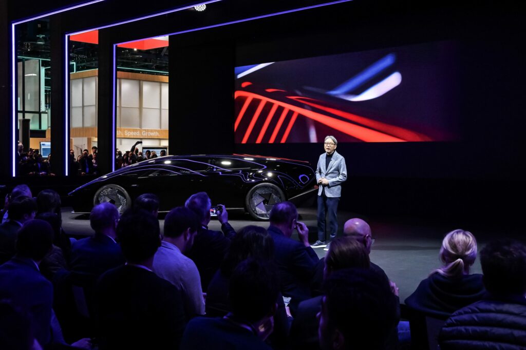 Image showcasing Toshihiro Mibe Honda Global CEO at CES 2024 Press Conference for Honda 0 Series EV