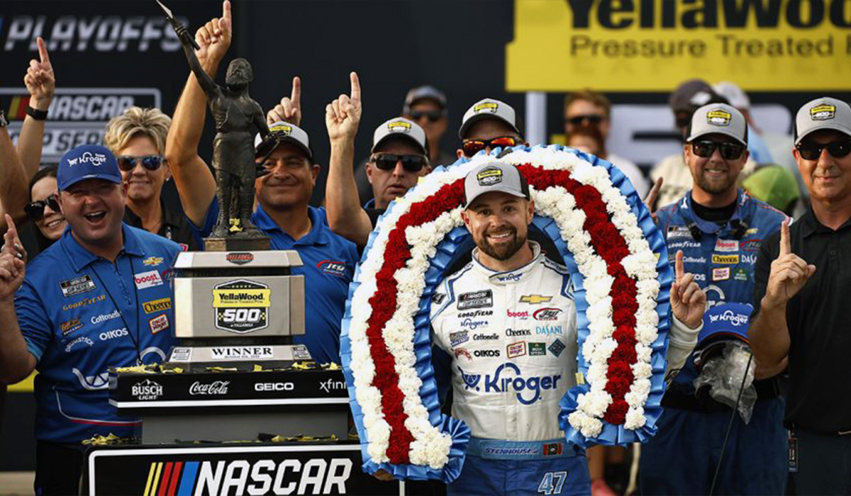 2024-NASCAR-Talladega-Winner-Stenhouse-with-trophy-shared-by-AutomotiveWoman.com