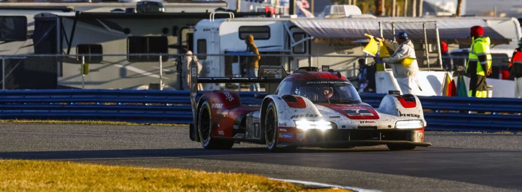 Penske Porsche in action at 2025 IMSA Daytona 24hrs event